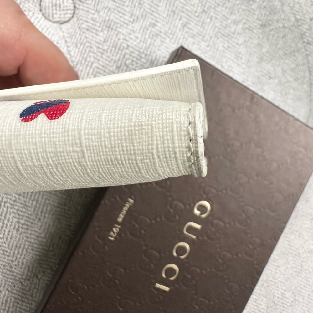 Gucci Interlocking GG Logo Leather Hearts Canvas Long Wallet w/ Box – Limited Ed - Picture 5 of 16
